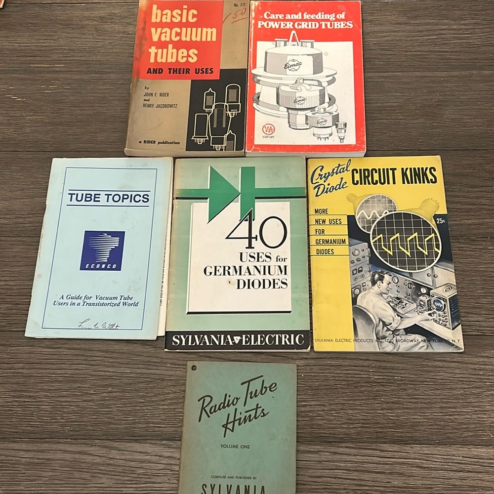Vintage radio tube vacuum tube power grid tube diode book lot radio sylvania